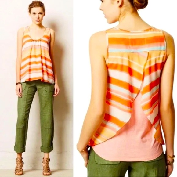 Meadow Rue Merlon split back, overlay blouse - Picture 1 of 12